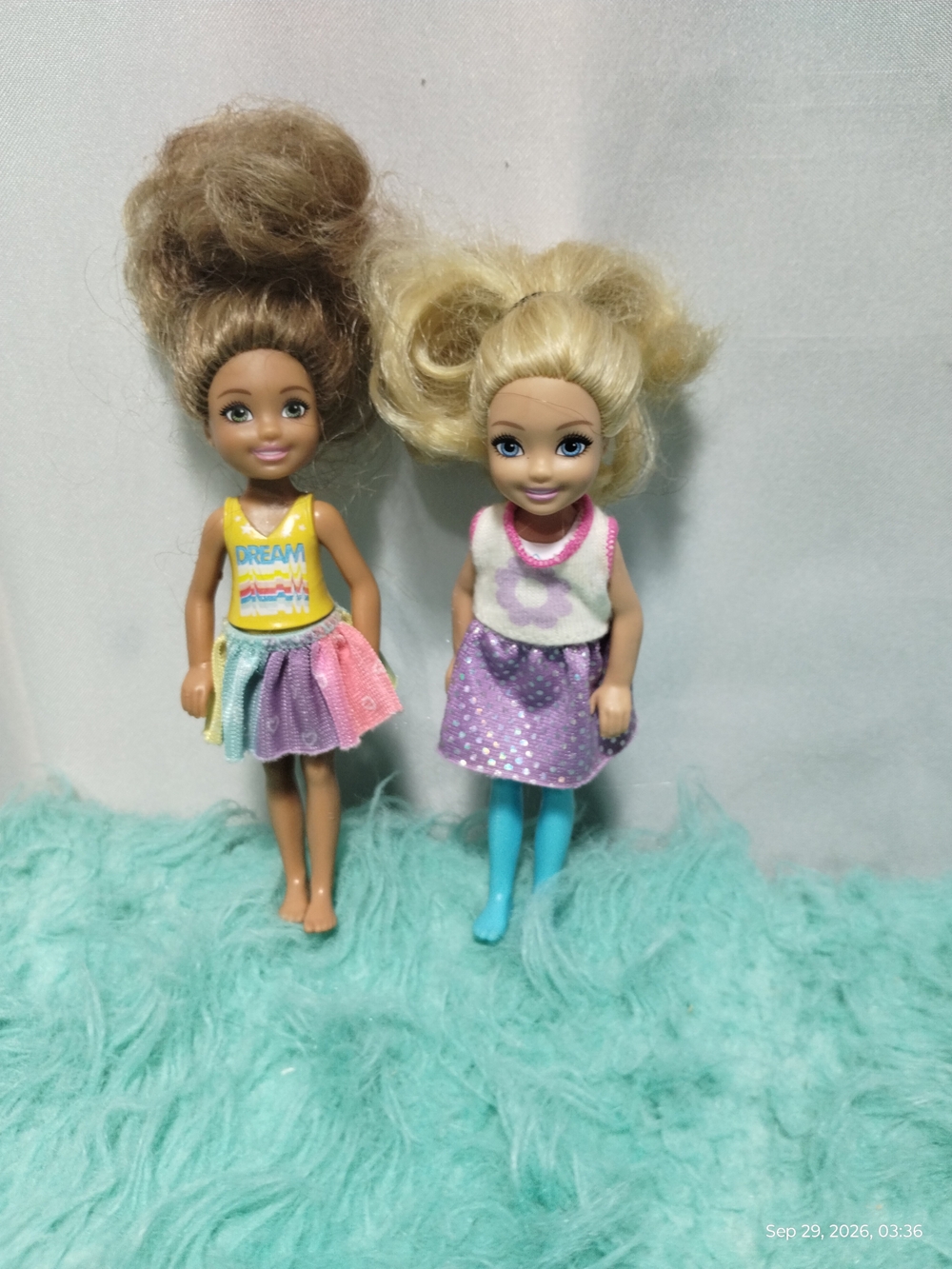 Barbie Two Doll Set with Pastel Rainbow and Purple Outfits
